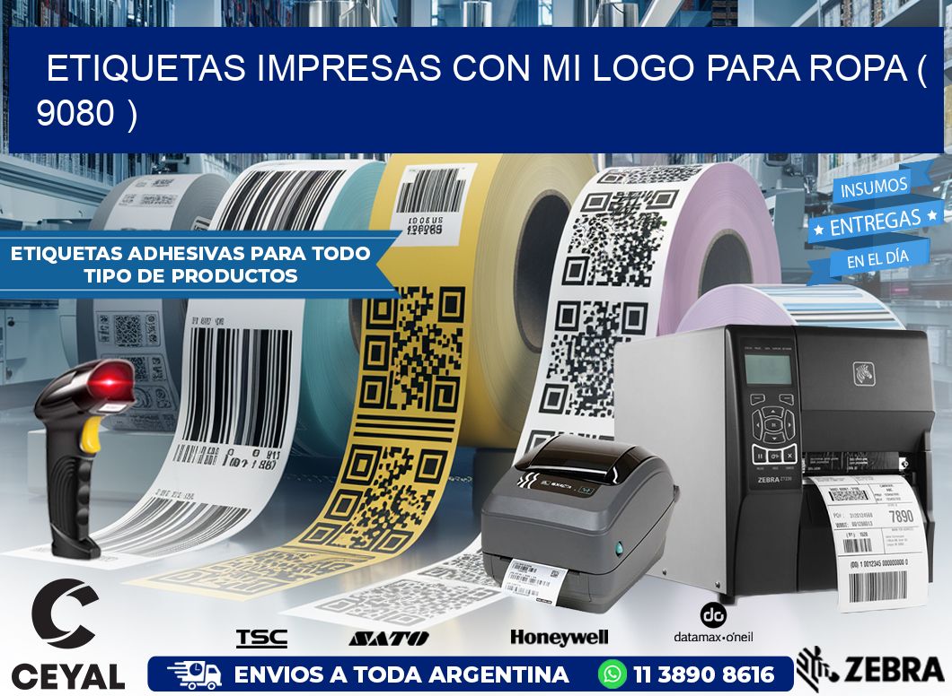 ETIQUETAS IMPRESAS CON MI LOGO PARA ROPA ( 9080 )