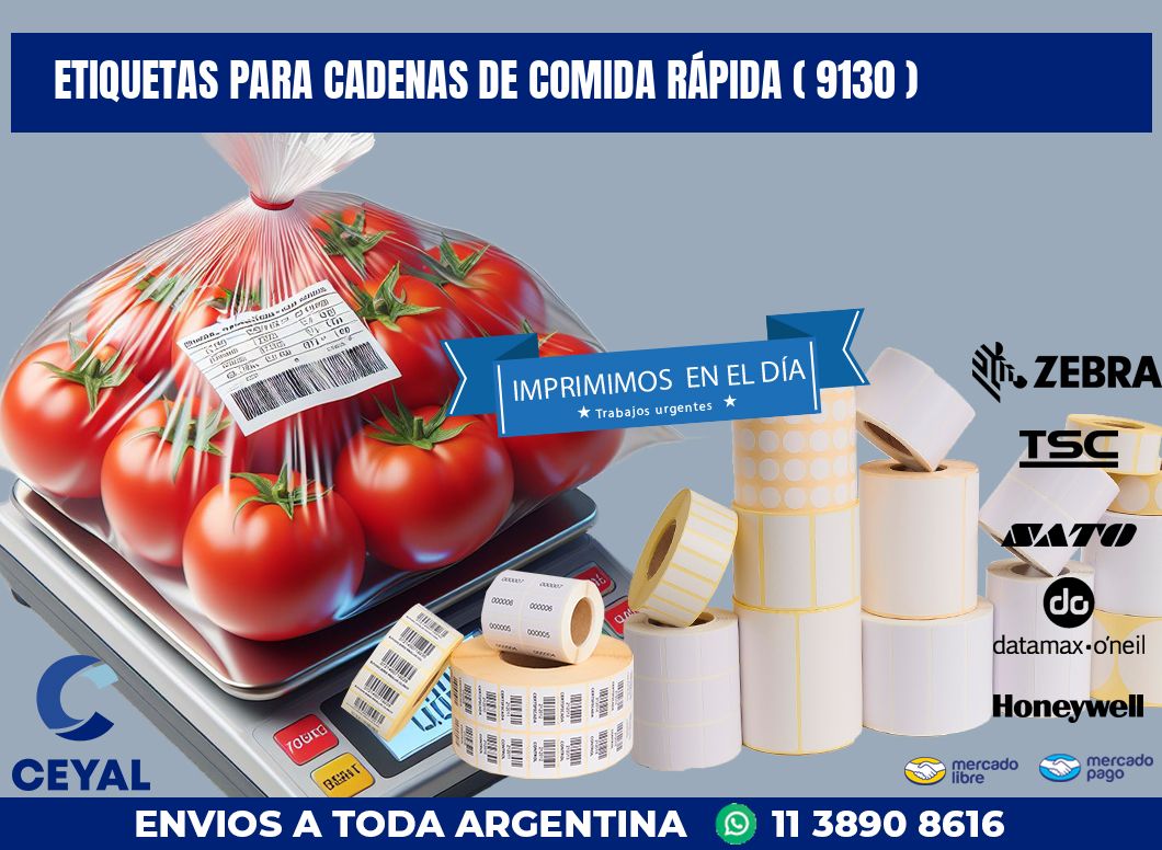 ETIQUETAS PARA CADENAS DE COMIDA RÁPIDA ( 9130 )