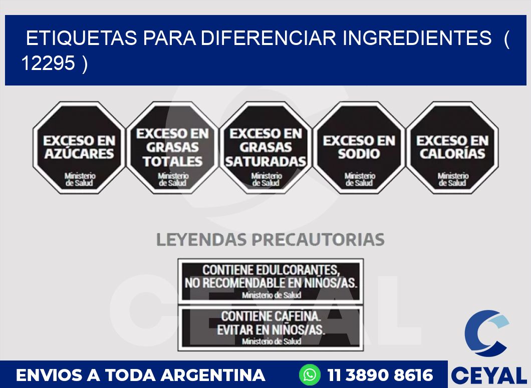 ETIQUETAS PARA DIFERENCIAR INGREDIENTES  ( 12295 )