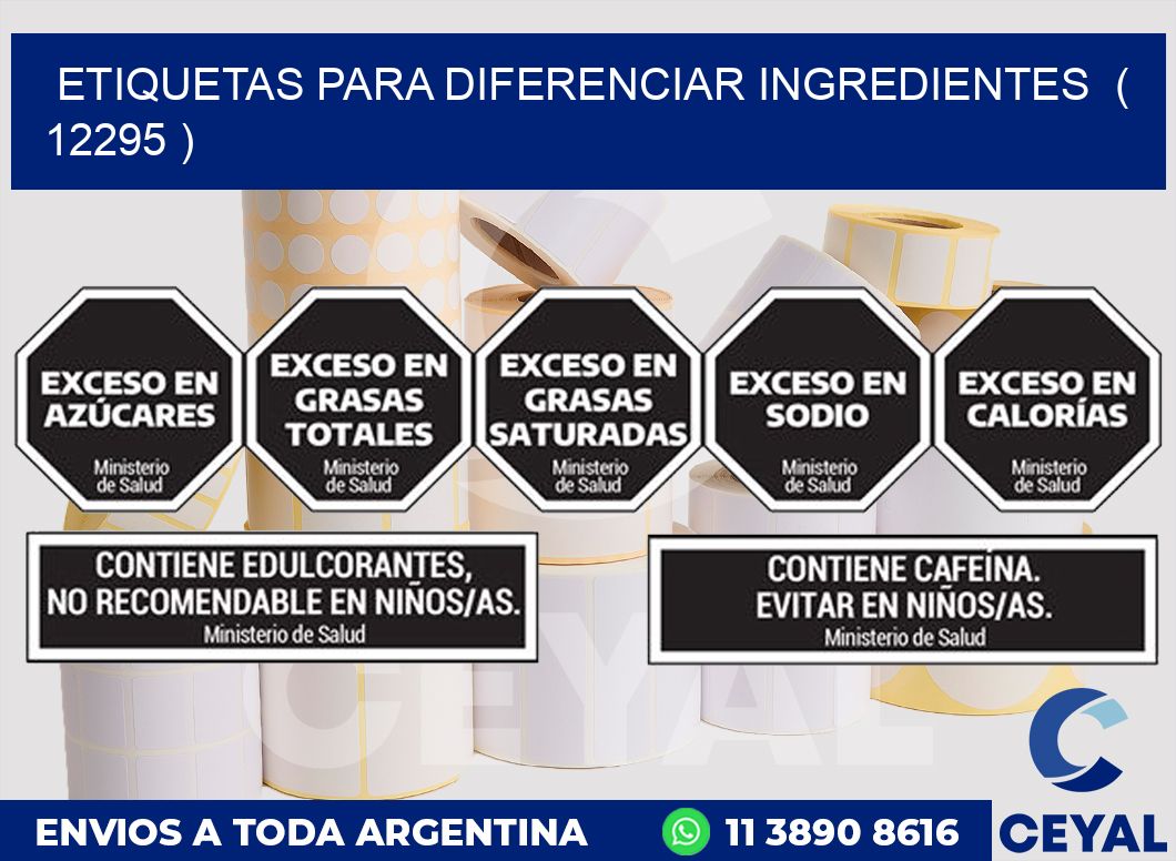 ETIQUETAS PARA DIFERENCIAR INGREDIENTES  ( 12295 )