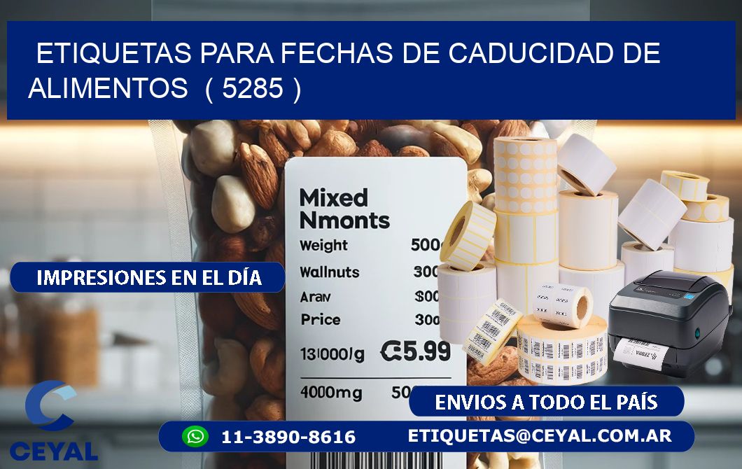 ETIQUETAS PARA FECHAS DE CADUCIDAD DE ALIMENTOS  ( 5285 )