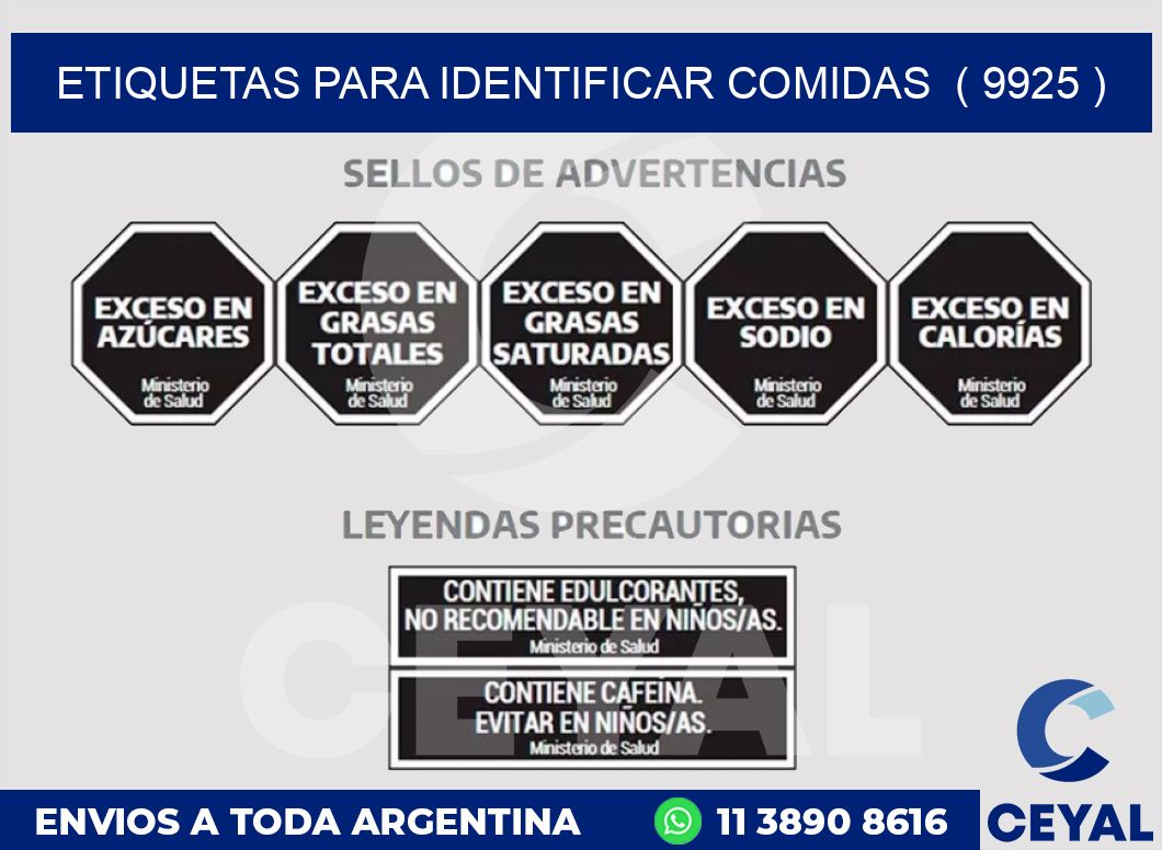 ETIQUETAS PARA IDENTIFICAR COMIDAS  ( 9925 )