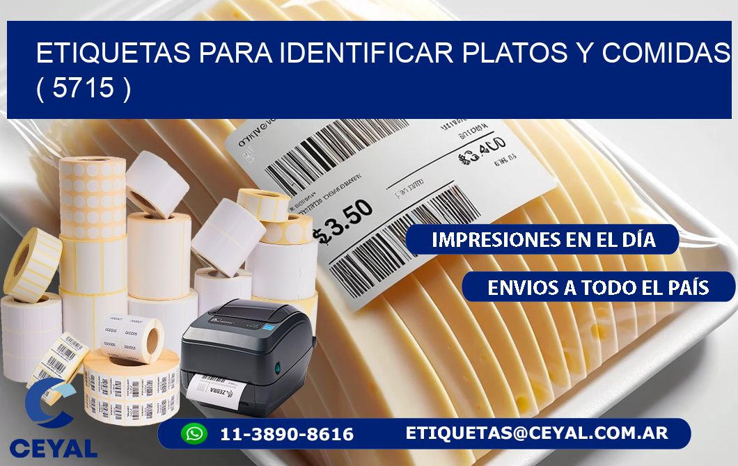 ETIQUETAS PARA IDENTIFICAR PLATOS Y COMIDAS  ( 5715 )