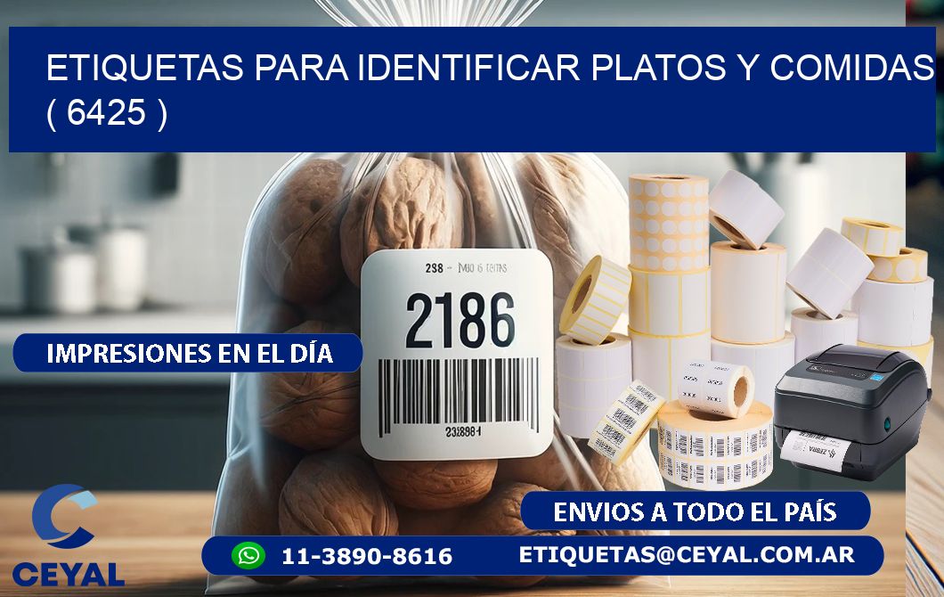 ETIQUETAS PARA IDENTIFICAR PLATOS Y COMIDAS  ( 6425 )