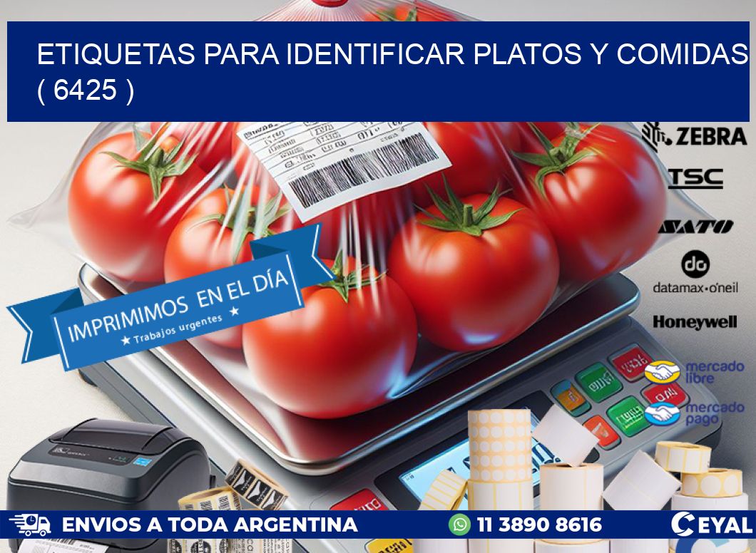 ETIQUETAS PARA IDENTIFICAR PLATOS Y COMIDAS  ( 6425 )