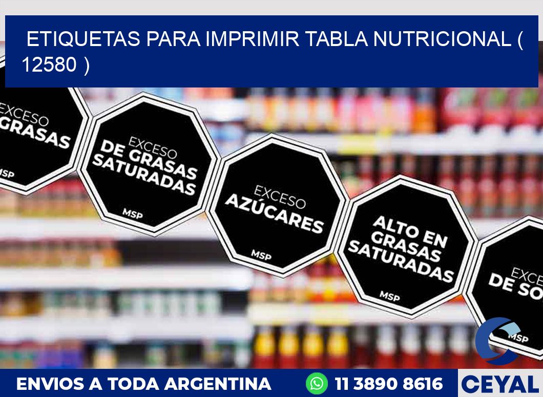 ETIQUETAS PARA IMPRIMIR TABLA NUTRICIONAL ( 12580 )