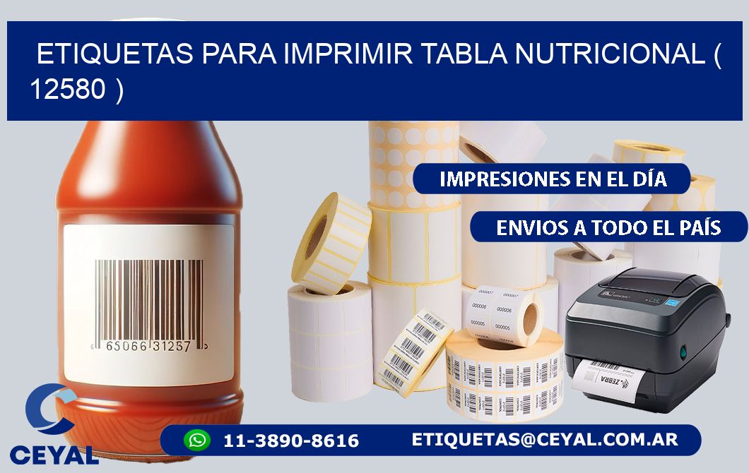 ETIQUETAS PARA IMPRIMIR TABLA NUTRICIONAL ( 12580 )