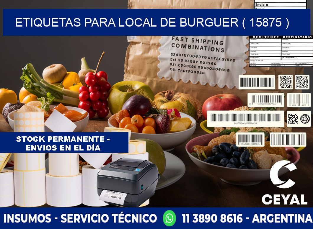 ETIQUETAS PARA LOCAL DE BURGUER ( 15875 )