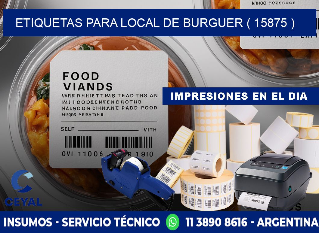 ETIQUETAS PARA LOCAL DE BURGUER ( 15875 )