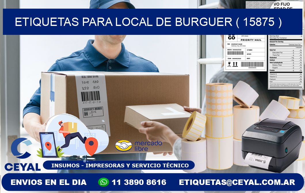 ETIQUETAS PARA LOCAL DE BURGUER ( 15875 )