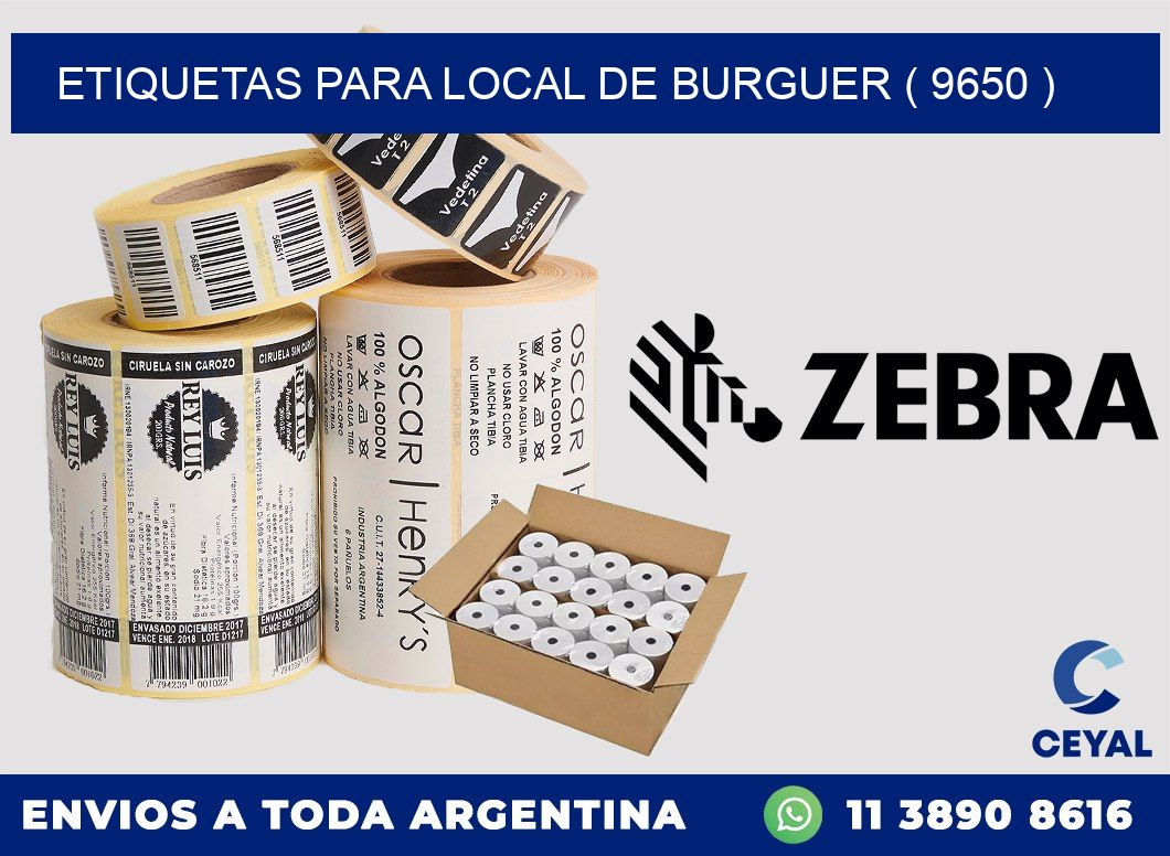 ETIQUETAS PARA LOCAL DE BURGUER ( 9650 )