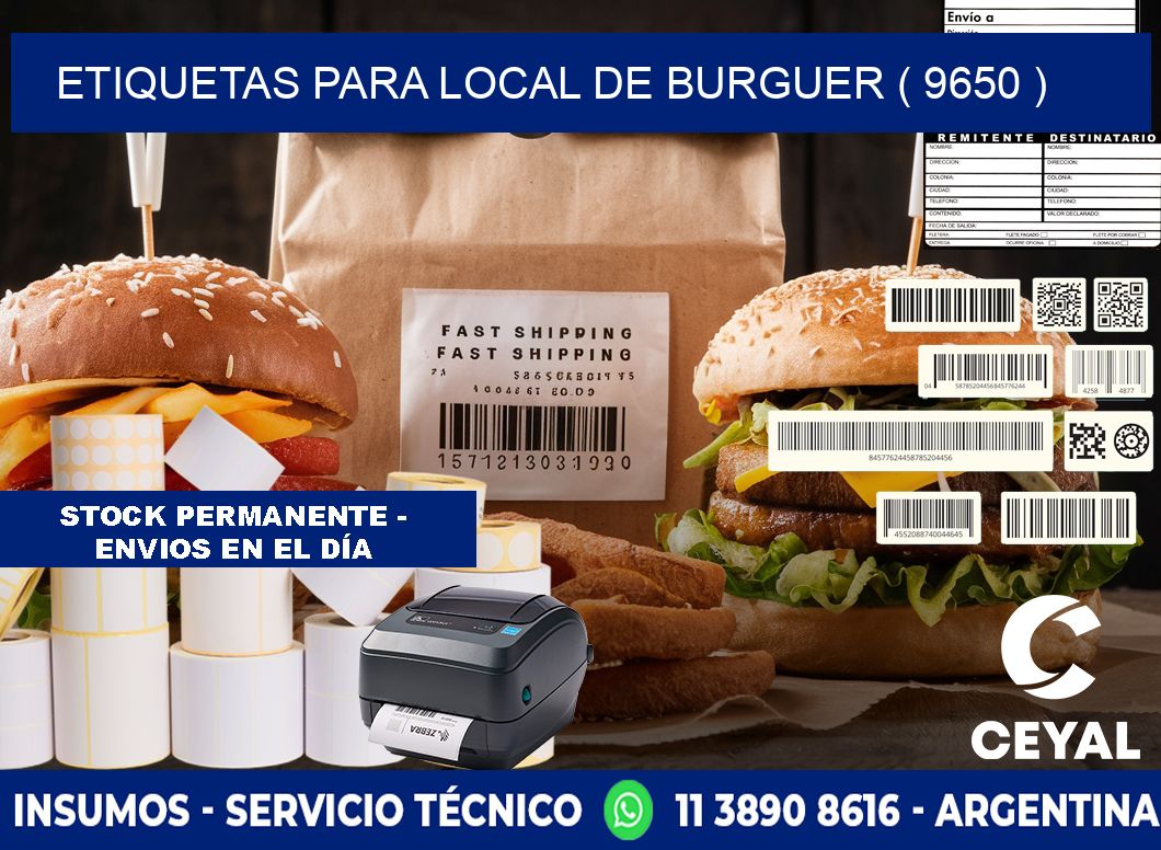 ETIQUETAS PARA LOCAL DE BURGUER ( 9650 )