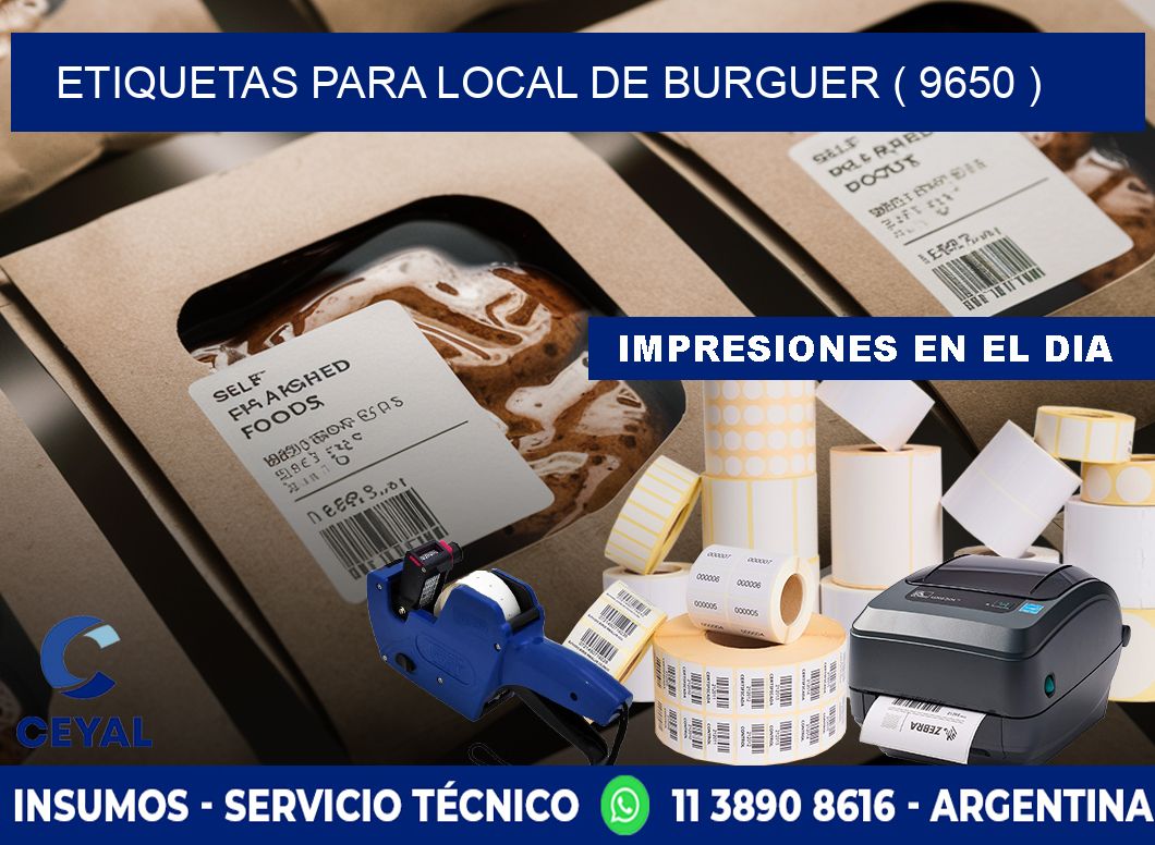 ETIQUETAS PARA LOCAL DE BURGUER ( 9650 )