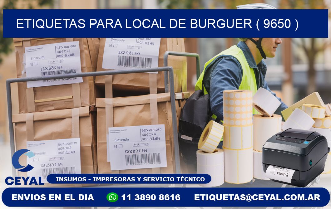 ETIQUETAS PARA LOCAL DE BURGUER ( 9650 )