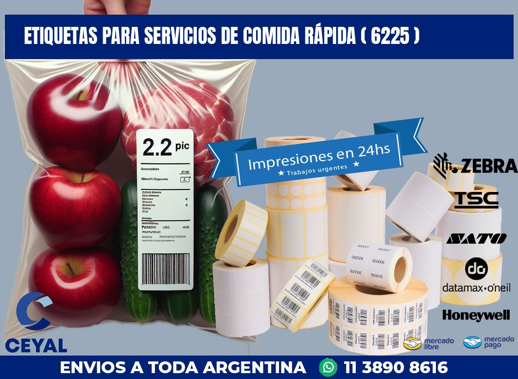 ETIQUETAS PARA SERVICIOS DE COMIDA RÁPIDA ( 6225 )