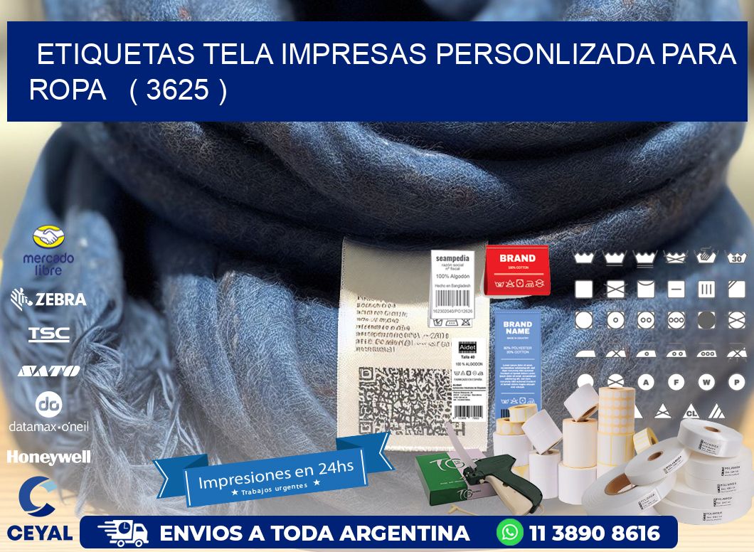 ETIQUETAS TELA IMPRESAS PERSONLIZADA PARA ROPA   ( 3625 )