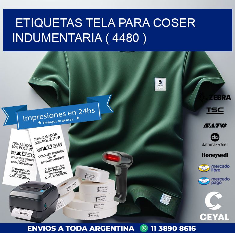 ETIQUETAS TELA PARA COSER INDUMENTARIA ( 4480 )