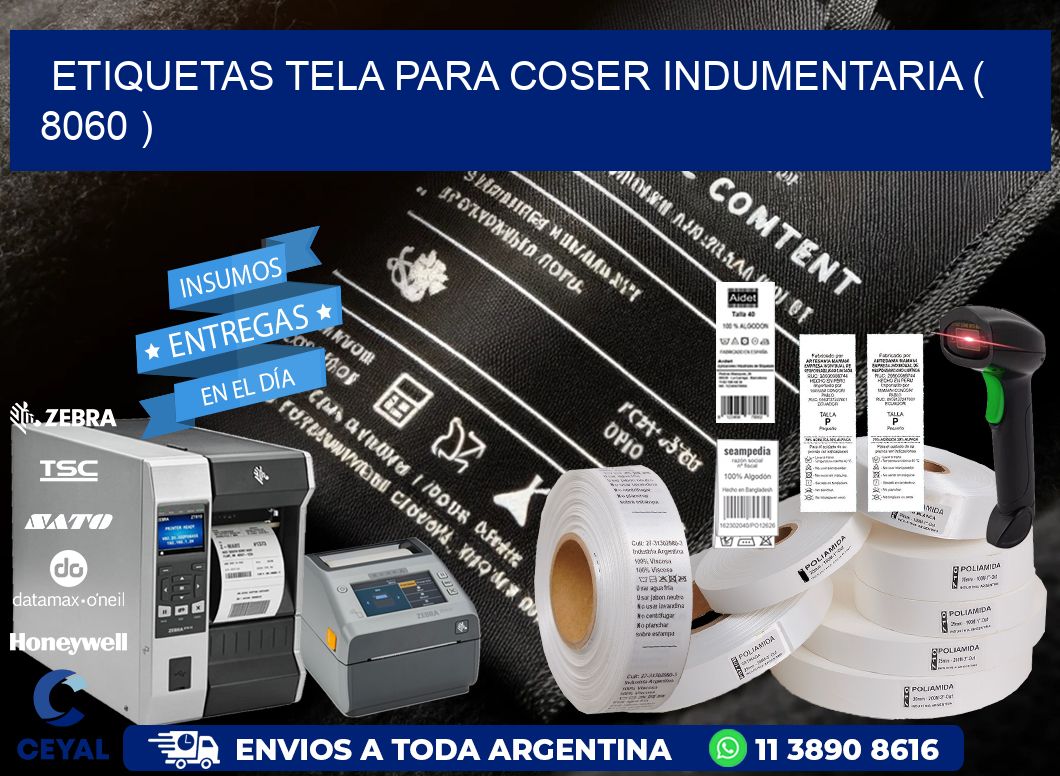 ETIQUETAS TELA PARA COSER INDUMENTARIA ( 8060 )