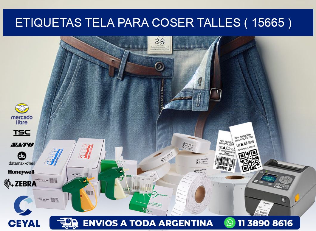 ETIQUETAS TELA PARA COSER TALLES ( 15665 )