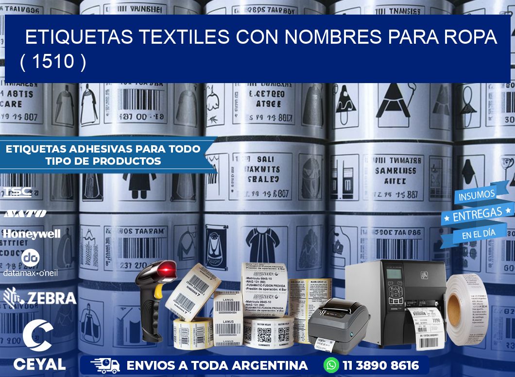 ETIQUETAS TEXTILES CON NOMBRES PARA ROPA   ( 1510 )