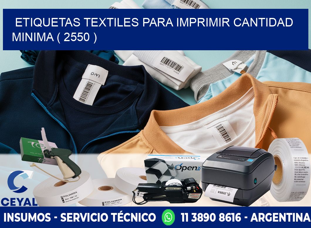 ETIQUETAS TEXTILES PARA IMPRIMIR CANTIDAD MINIMA ( 2550 )