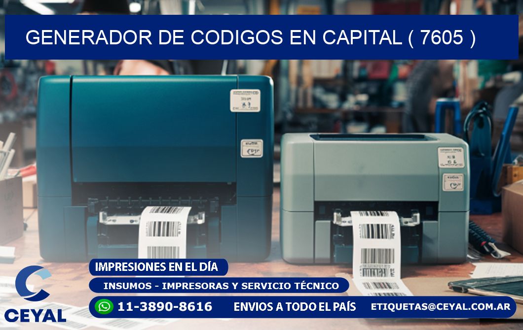 GENERADOR DE CODIGOS EN CAPITAL ( 7605 )