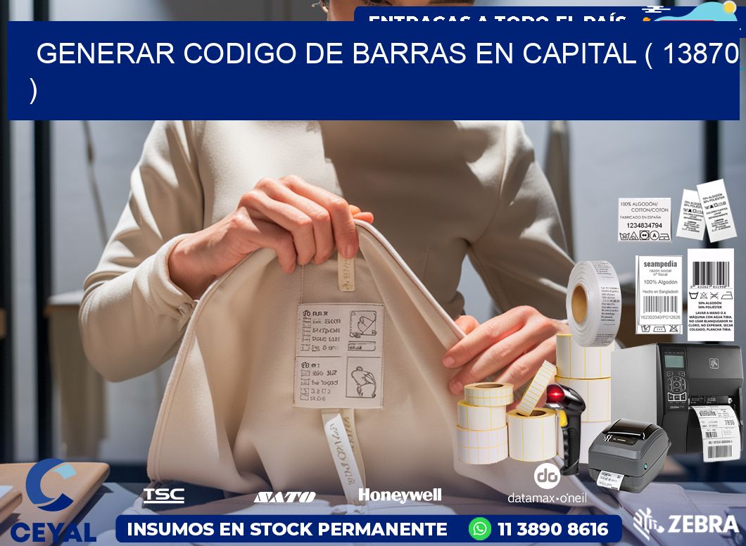 GENERAR CODIGO DE BARRAS EN CAPITAL ( 13870 )