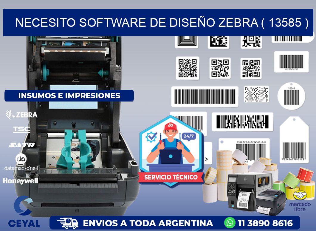 NECESITO SOFTWARE DE DISEÑO ZEBRA ( 13585 )