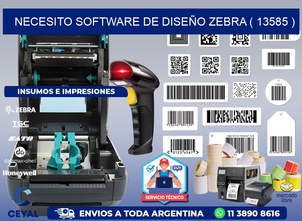 NECESITO SOFTWARE DE DISEÑO ZEBRA ( 13585 )