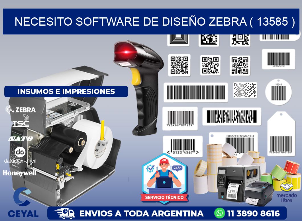 NECESITO SOFTWARE DE DISEÑO ZEBRA ( 13585 )