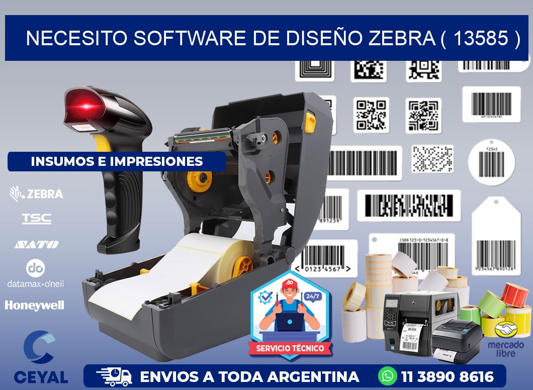 NECESITO SOFTWARE DE DISEÑO ZEBRA ( 13585 )