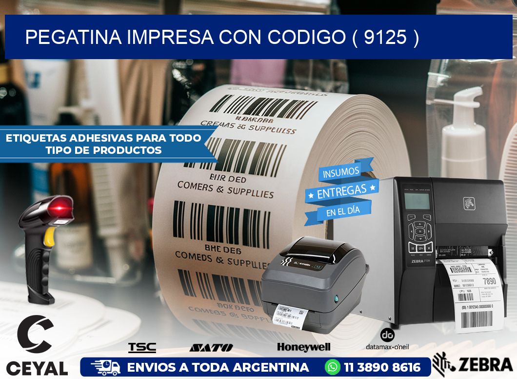 PEGATINA IMPRESA CON CODIGO ( 9125 )