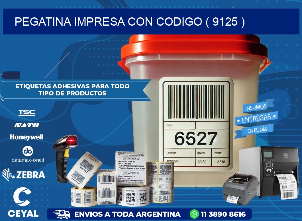 PEGATINA IMPRESA CON CODIGO ( 9125 )