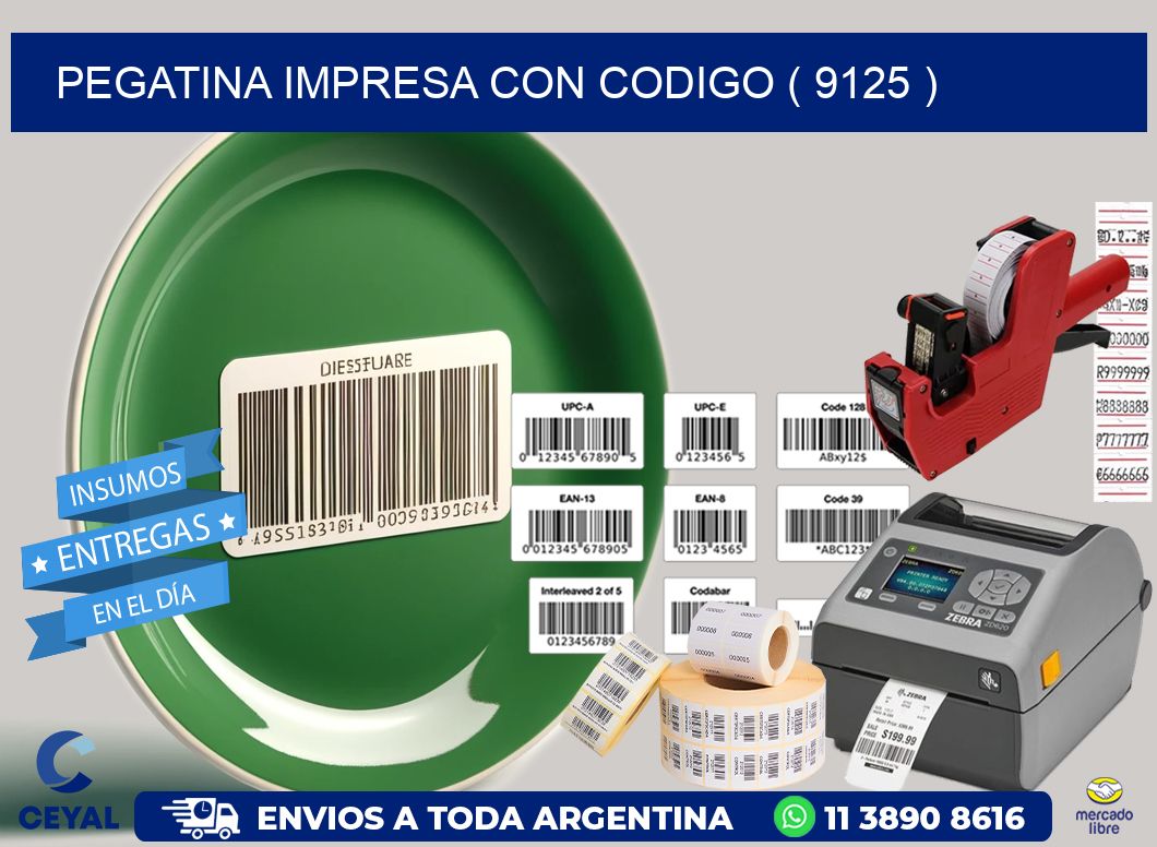 PEGATINA IMPRESA CON CODIGO ( 9125 )