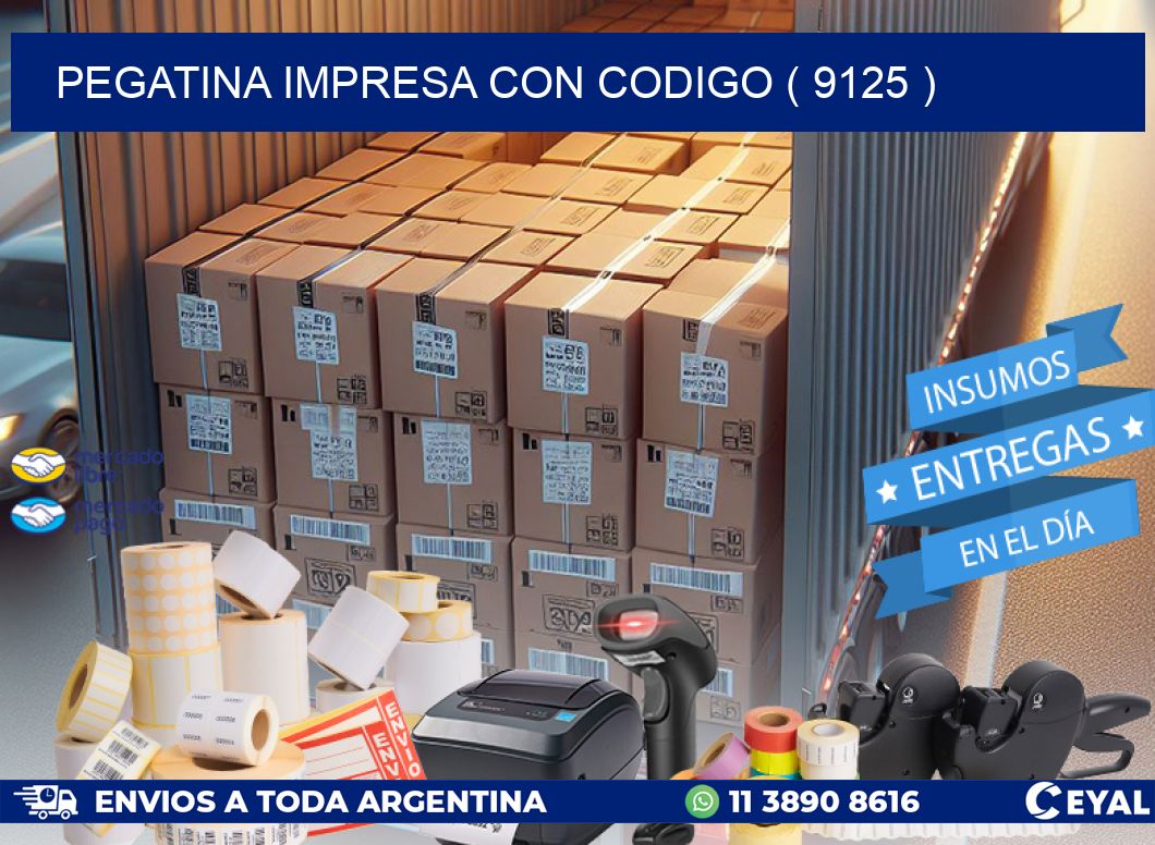 PEGATINA IMPRESA CON CODIGO ( 9125 )