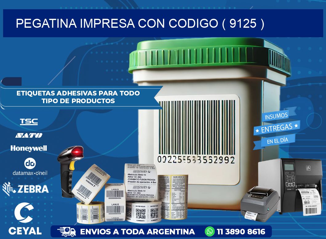 PEGATINA IMPRESA CON CODIGO ( 9125 )