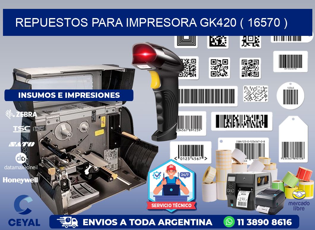 REPUESTOS PARA IMPRESORA GK420 ( 16570 )