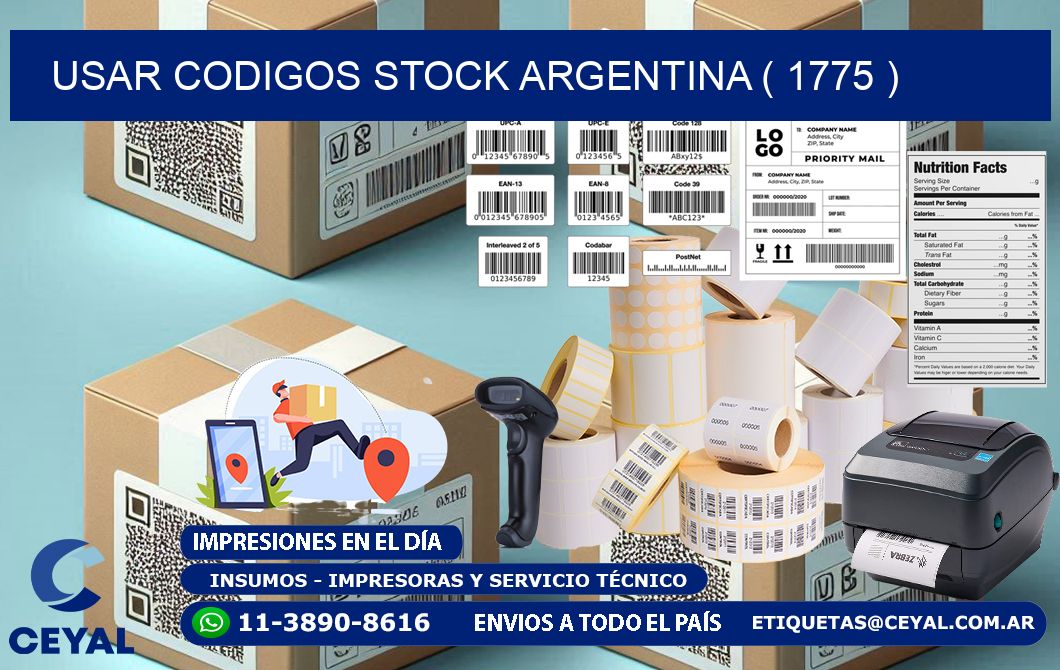 USAR CODIGOS STOCK ARGENTINA ( 1775 )