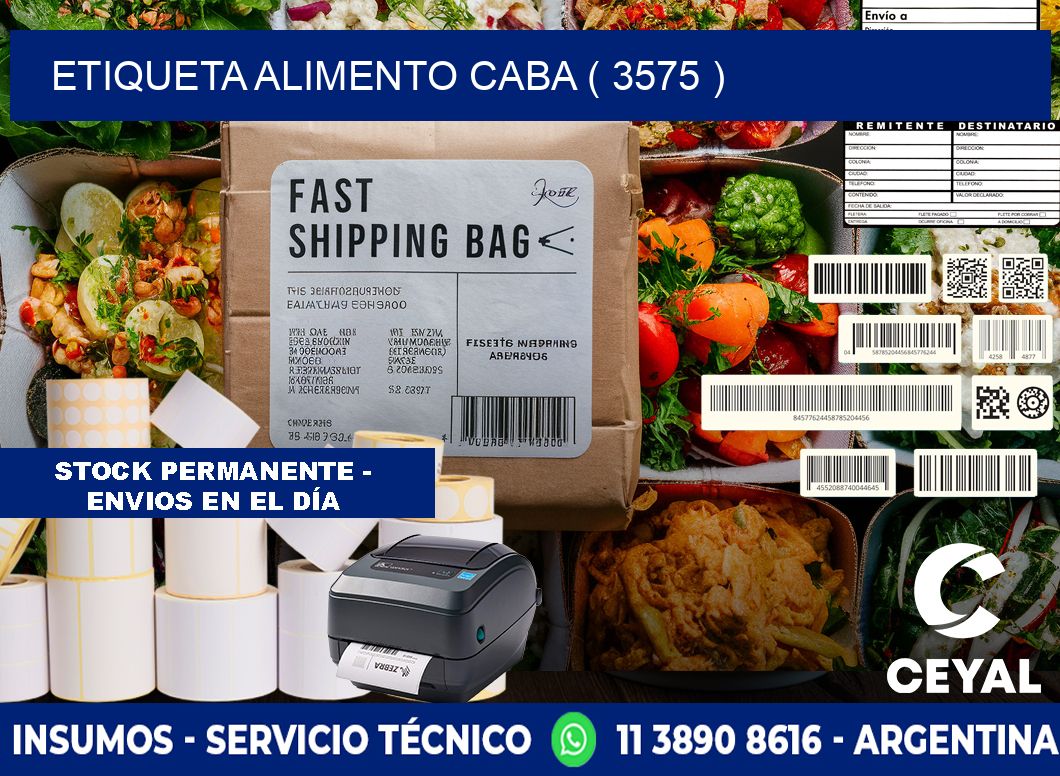 etiqueta alimento caba ( 3575 )