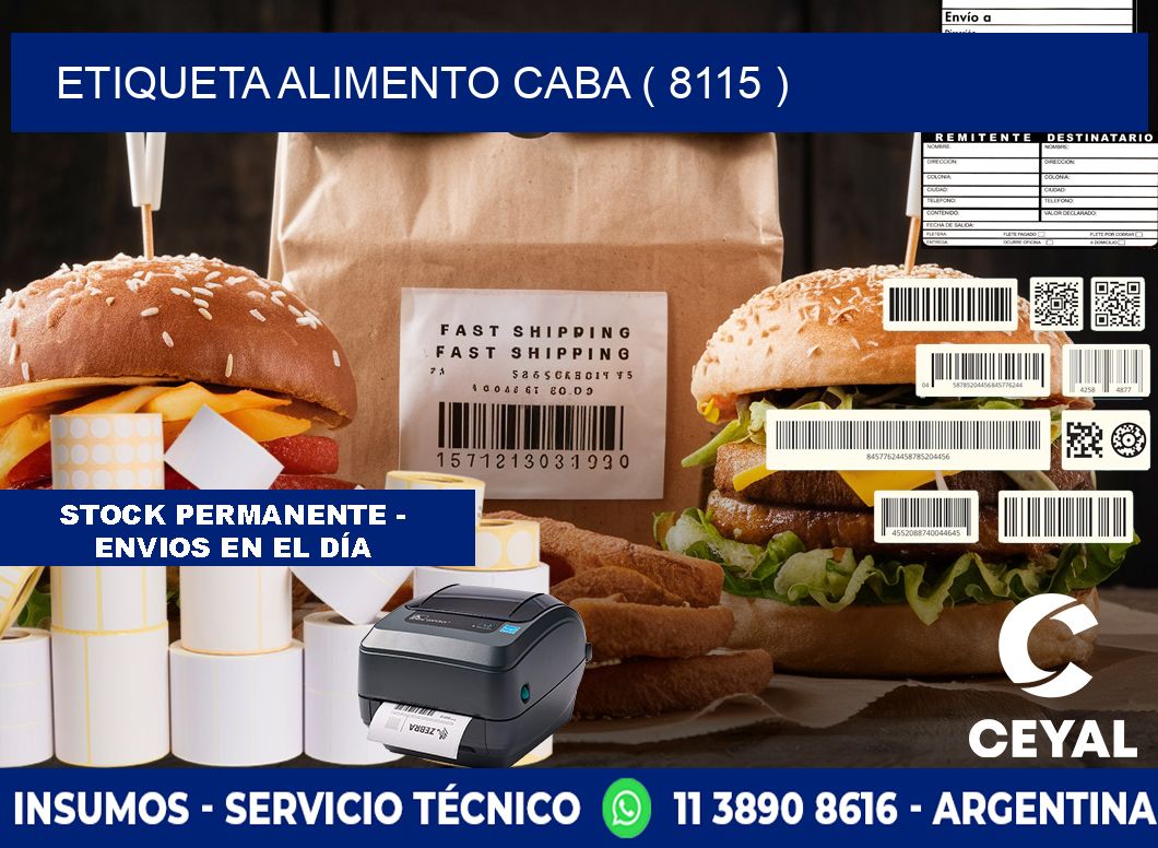 etiqueta alimento caba ( 8115 )