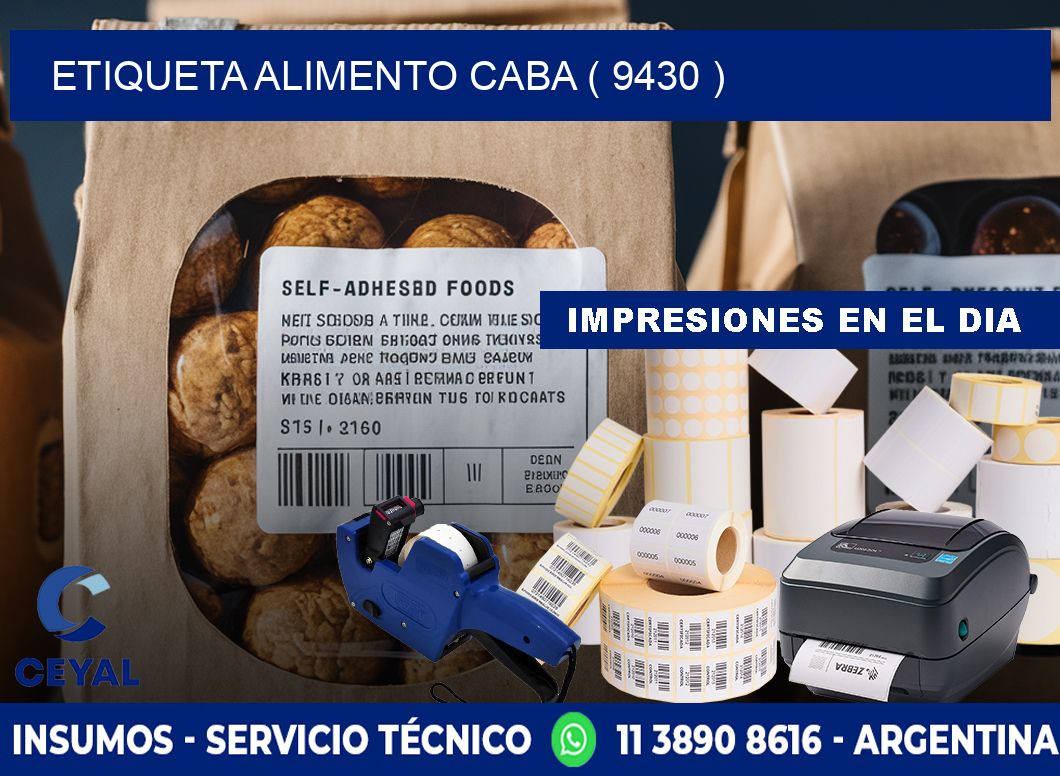 etiqueta alimento caba ( 9430 )