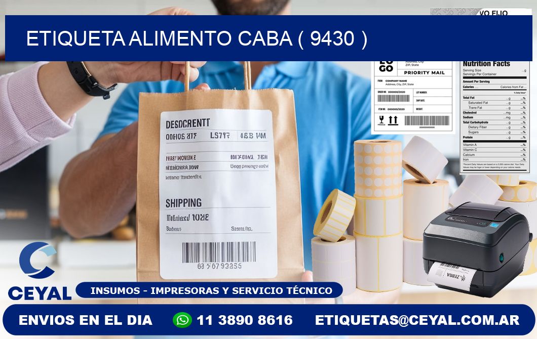 etiqueta alimento caba ( 9430 )