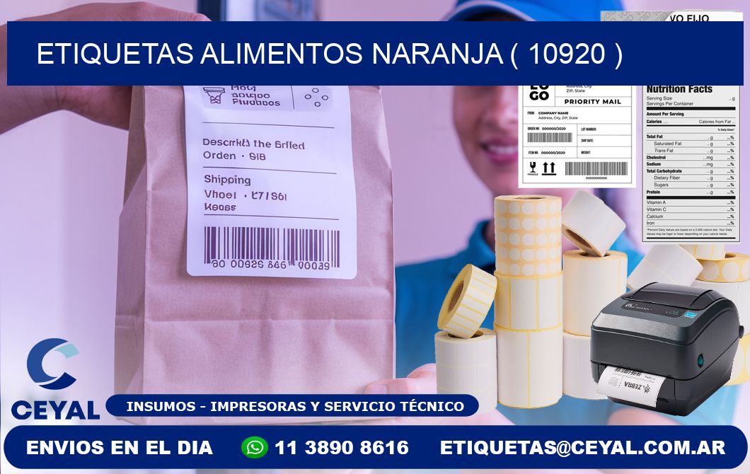 etiquetas alimentos naranja ( 10920 )