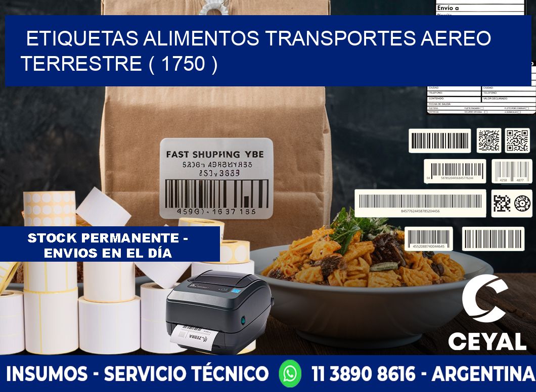 etiquetas alimentos transportes aereo terrestre ( 1750 )