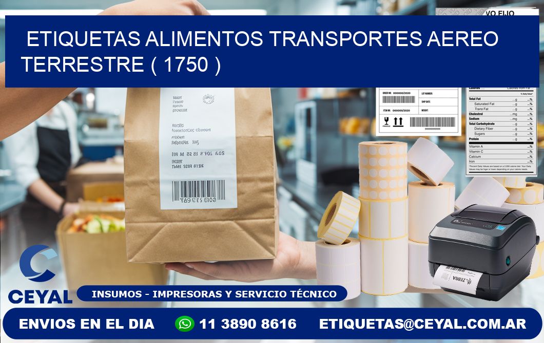 etiquetas alimentos transportes aereo terrestre ( 1750 )