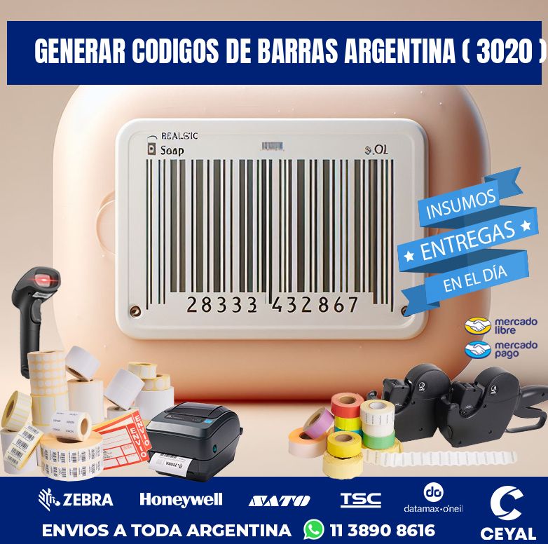 generar codigos de barras argentina ( 3020 )