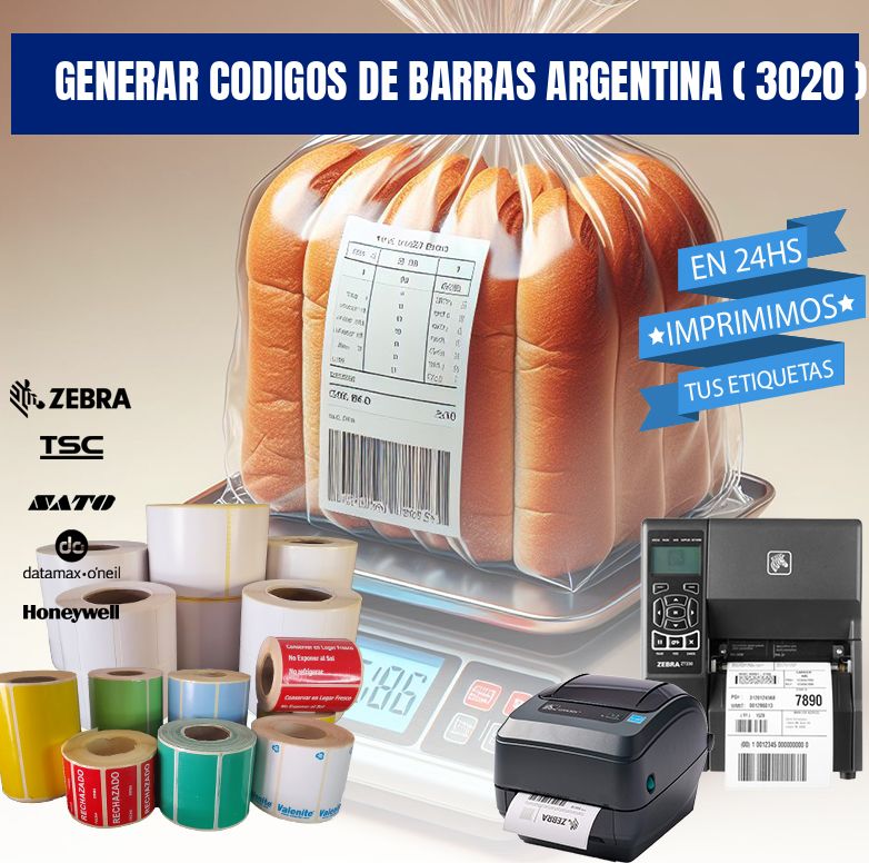 generar codigos de barras argentina ( 3020 )