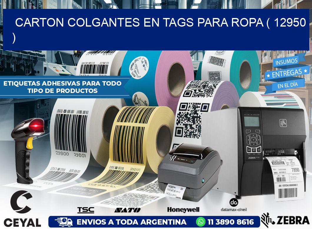 CARTON COLGANTES EN TAGS PARA ROPA ( 12950 )