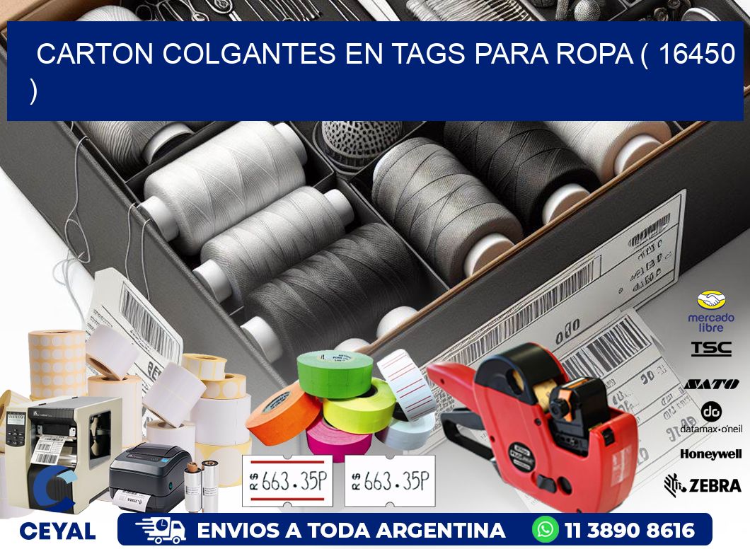 CARTON COLGANTES EN TAGS PARA ROPA ( 16450 )