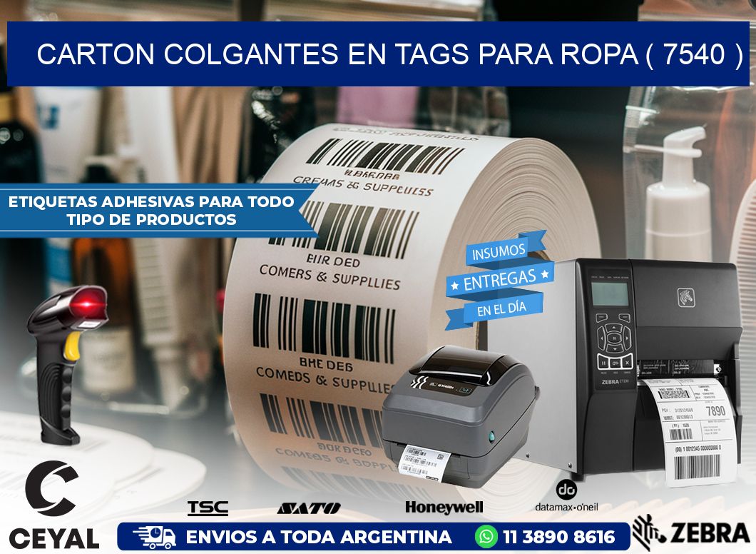 CARTON COLGANTES EN TAGS PARA ROPA ( 7540 )